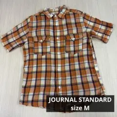 JOURNAL STANDARD チェック柄 半袖シャツ オレンジ系 y2k