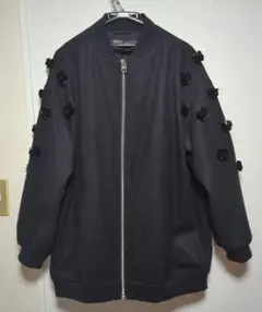 ZARA☆立体フラワー飾り付き☆ジップアップコート☆ザラ