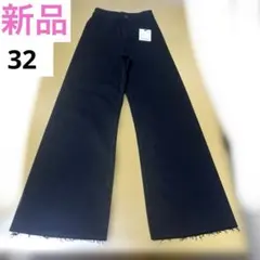 ZARA マリン ストレート デニム　ハイウエスト　ワイドパンツ　ブラック　黒