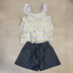 女の子用花柄水着セット