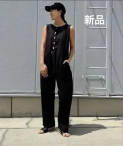 新品　CANAL JEAN キャナルジーン オールインワン　前ボタンタンク