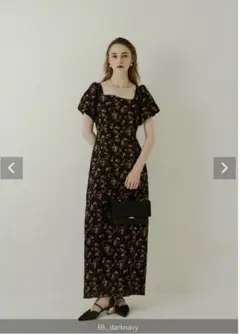 LE’RURE Silk jacquard dress darknavy M LE'RURE Silk jacquard dress darknavy M - メルカリ