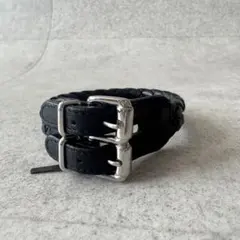 ボッテガヴェネタ　ブレスレット　イントレチャート　黒　シルバー金具　2連のサムネイル