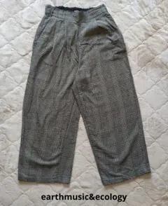 earthmusic&ecology　チェックワイドパンツ