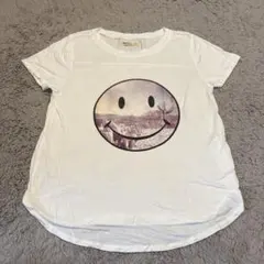 【美品】Hollister スマイルプリント Tシャツ ホワイト S 海外ガールのサムネイル