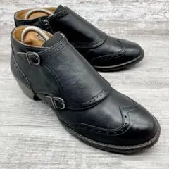 519 【美品】REGALダブルモンクストラップ ブーツ 黒24.0cm