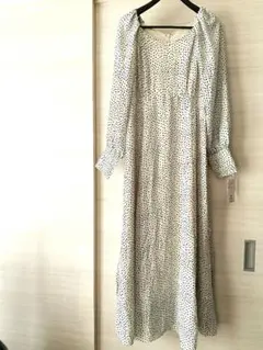 新品未使用　N.Natural　変形ドット　ロングワンピース