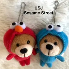 セサミストリート エルモ クッキーモンスター USJ キーホルダー 2個セット