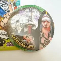 美品 ワンピース ヒーロー トラファルガー・ロー HEROES 缶バッジ 1個