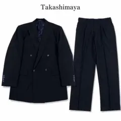Y292 M タカシマヤ ELEFIT ストライプ ダブル 高級 スーツ メンズのサムネイル