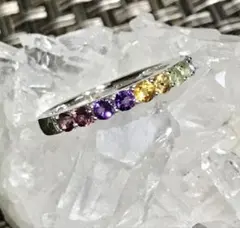 天然石ハーフエタニティアミュレットリング12号☆silver925のサムネイル