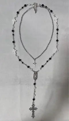 ハンドメイドアクセサリー ビーズネックレス フェアリーグランジ y2k ロザリオ