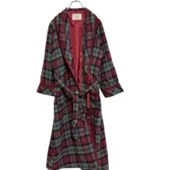 エクセレントクラブ【F】男女兼用 ロング丈ガウンコート チェック柄　ヴィンテージ