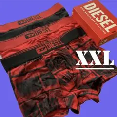 新品　ディーゼル　ボクサーパンツ　3枚パック　XXL　A19391　レッドブラッ