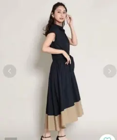 FENNELフェンネル　バイカラーワンピース　9号のサムネイル