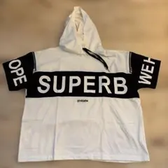 pinklatteピンクラテ@フード付きTシャツ/M/ホワイト/ブラック