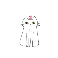 【1000】【白猫の絵】オリジナル手描きアナログイラスト原画　自作創作アート作品