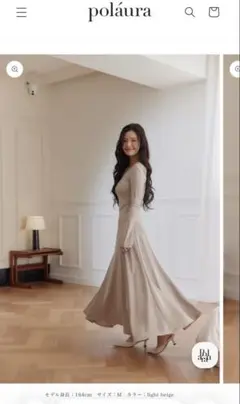 オフショルダーサテンスイッチロングワンピース　ポローラ　poláura