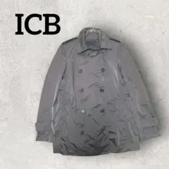 ICB アイシービー トレンチコート ミドル丈 OL ロングコート (9)カーキ