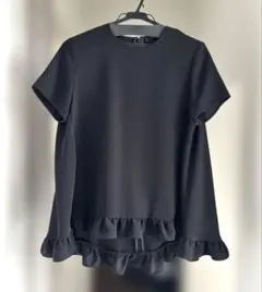 美品✨ヨーコチャン パールボタン 2段フリル ノースリーブブラウス 