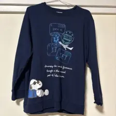 スヌーピー　ロングTシャツ　紺色　L