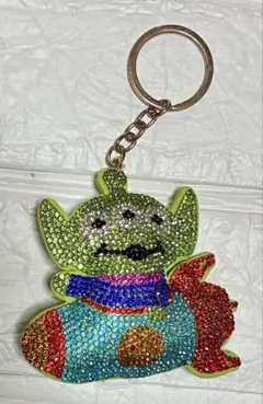 トイ・ストーリーのエイリアン（リトルグリーンメン）のキラキラキーホルダー