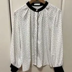 DRESKIP ドット柄 バルーン袖 シャツ・ブラウス