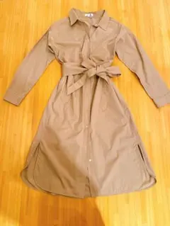 美品　PLST コットンシャツワンピース ベージュ　クリーニング済み