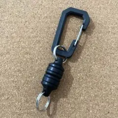 カラビナ付き ラバーグリップ マグネットキーホルダー ブラック