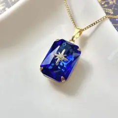 No.1642 ハンドメイド　夜の宝石ネックレス