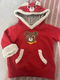 ミキハウス 赤いクマパーカー 90