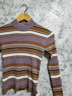 【新品タグ付】SPIRALGIRL マルチボーダー 2way 背中あきリブニット