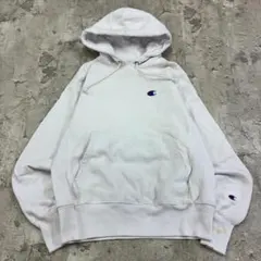Champion　リバースウィーブ　パーカー　S　ホワイト　ロゴ　古着