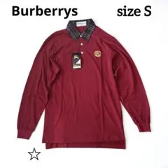 【新品タグ付】希少 90s Burberrys ポロシャツ ノバチェック襟 刺繍