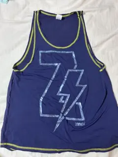 ZUMBA WEAR タンク トップ ネイビー 蛍光イエロー M/L