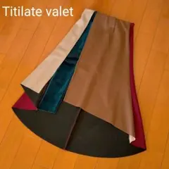 Titilate valet ベロアポイント ボンディング 配色イレヘムスカートのサムネイル