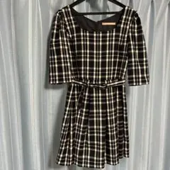 dazzlin チェック柄 半袖ミニワンピース