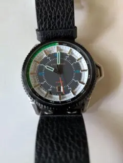 DIESEL ブラックレザー 腕時計