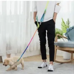 ⭐️新品未使用　カラフルな犬用リード　ハンズフリーのサムネイル
