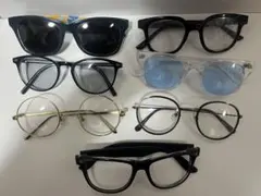 メガネ サングラス ミラー 丸メガネ 伊達眼鏡 まとめ セット 透明 フレーム