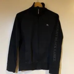 BURBERRY BLACK LABEL ジップアップパーカー　ブラック　ロゴ付