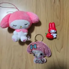 マイメロディ キーホルダー ぬいぐるみ フィギュア 3点セットのサムネイル