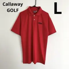 美品 キャロウェイゴルフ 赤 L メンズ 半袖ポロシャツ USAコレクション