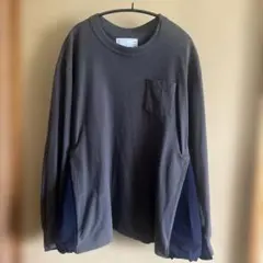 sacai 22AW スポーツミックス ポケットTシャツ グレー/ネイビーのサムネイル