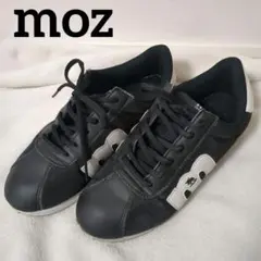 moz 軽量ローカットスニーカー レディース サイドロゴ ブラック×ホワイト