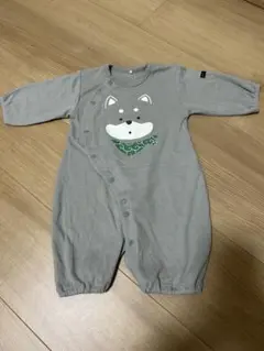 ベビーロンパース 50〜60サイズ（グレー・犬デザイン）