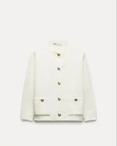✨美品✨ZARA ホワイト プレーンニットカーディガン