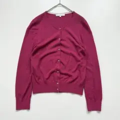 KUMIKYOKU クルーネック カーディガン 長袖 ルビーレッド