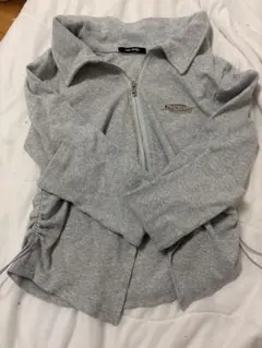 グレー ジップアップジャケット スウェット