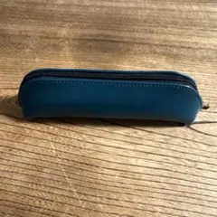 牛革藍色ペンケース